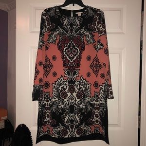 Plus Size Bell Sleeve Baroque Printed Tunic